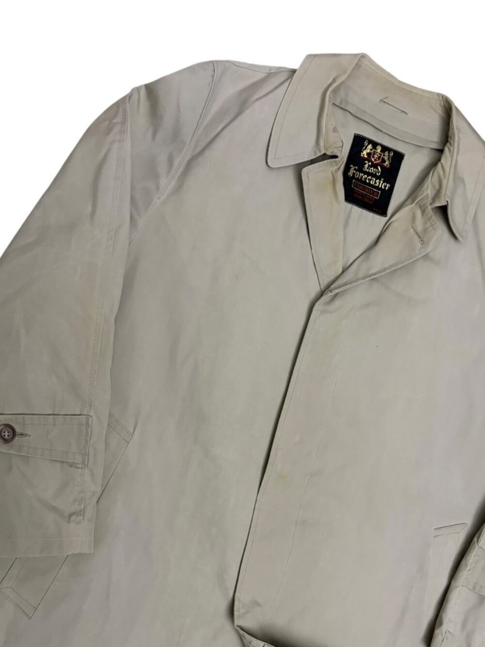 LORD FOECASTER Vintage Trench Coat Water Resistant Business Jacket Mens 2XL - Picture 5 of 6